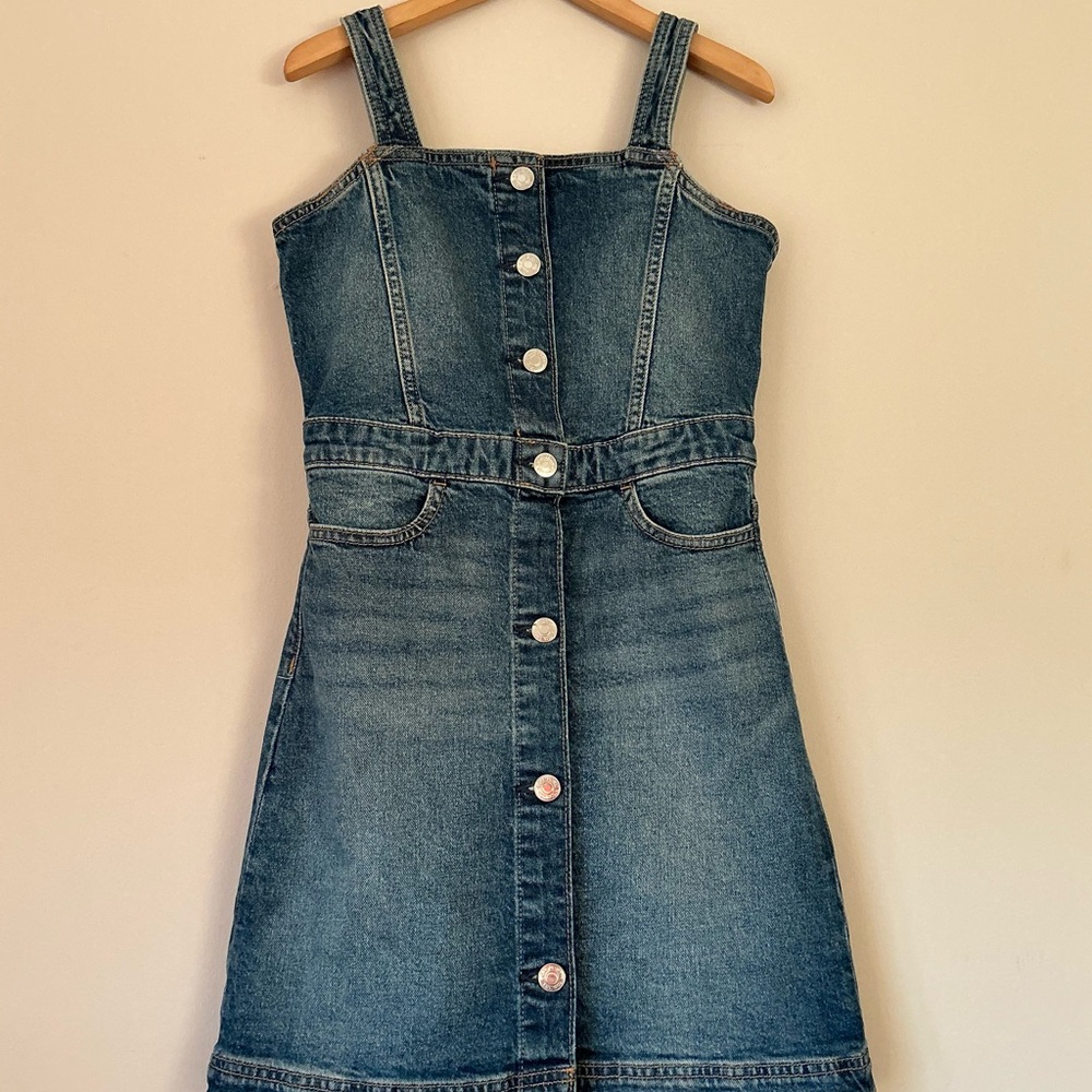 GAP Blue Denim Button-Front Sundress